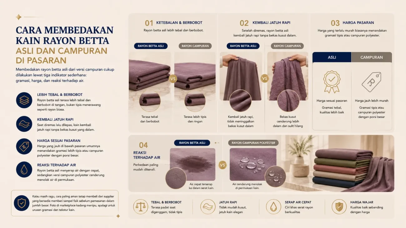 Cara Membedakan Kain Rayon Betta Asli