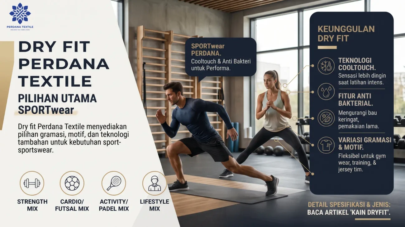 Dry Fit Perdana Textile untuk Kebutuhan Sportswear
