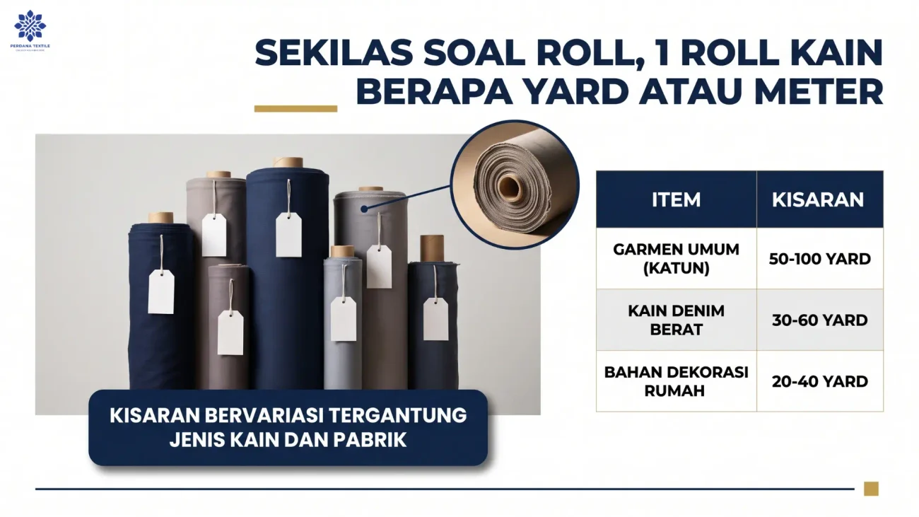 1 Roll Kain Berapa Yard atau Meter