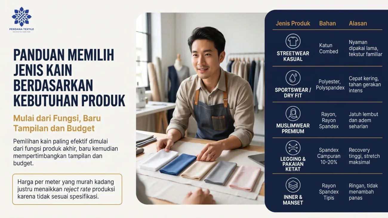 Panduan Memilih Jenis Kain Berdasarkan Kebutuhan Produk
