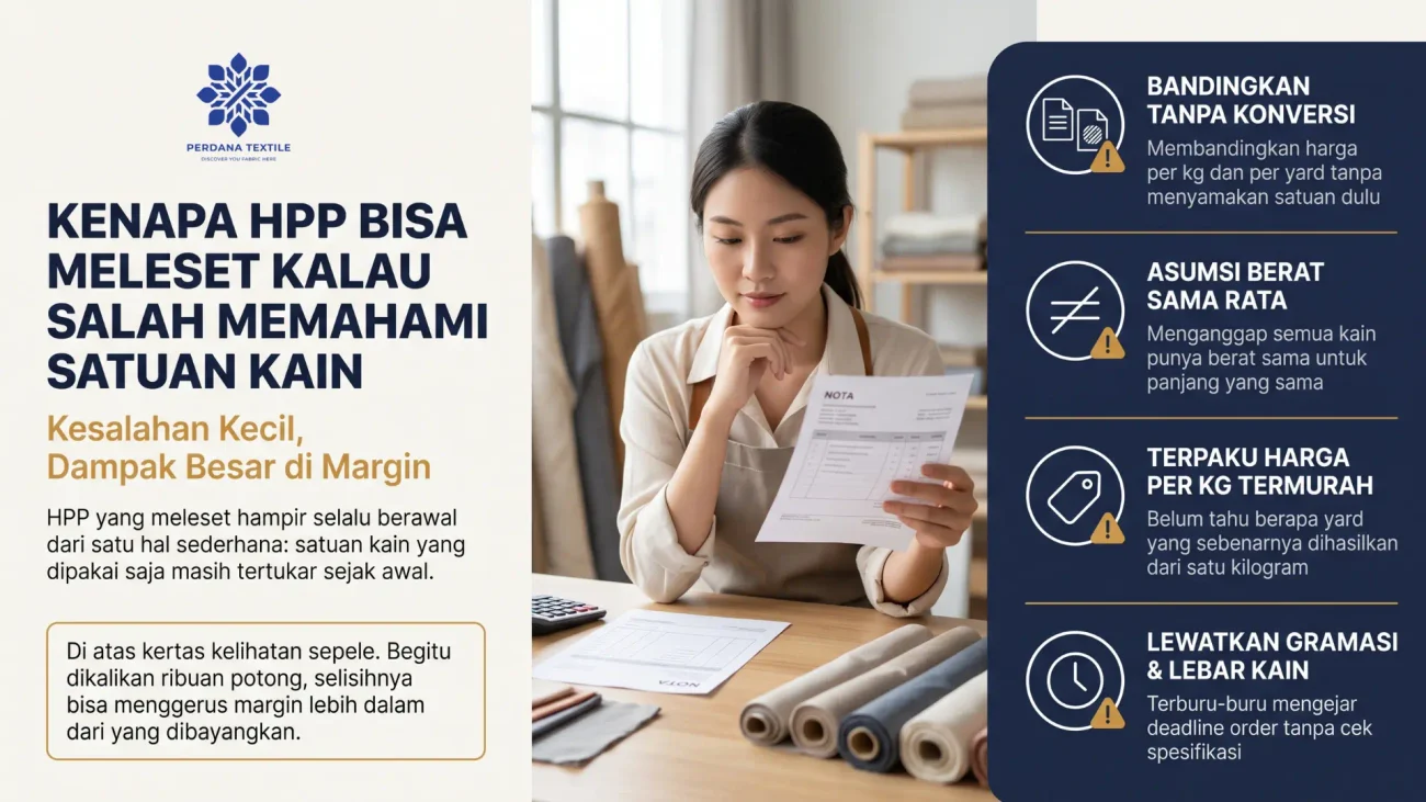 Kenapa HPP Bisa Meleset Kalau Salah Memahami Satuan Kain