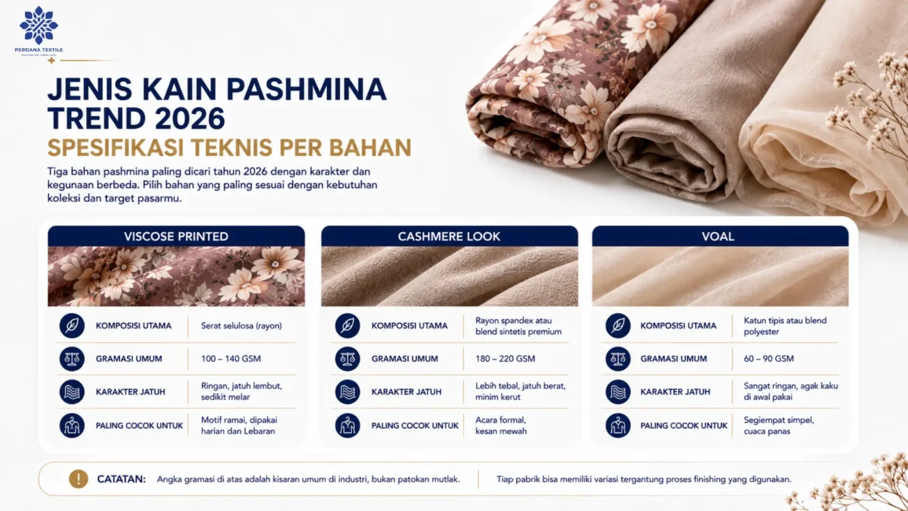 Jenis Kain Pashmina Trend 2026