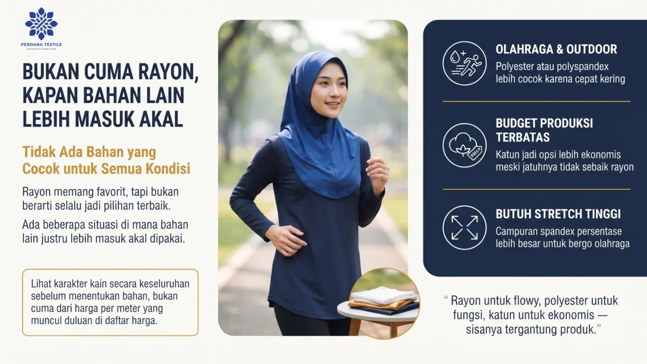 Bukan Cuma Rayon, Kapan Bahan Lain Lebih Masuk Akal