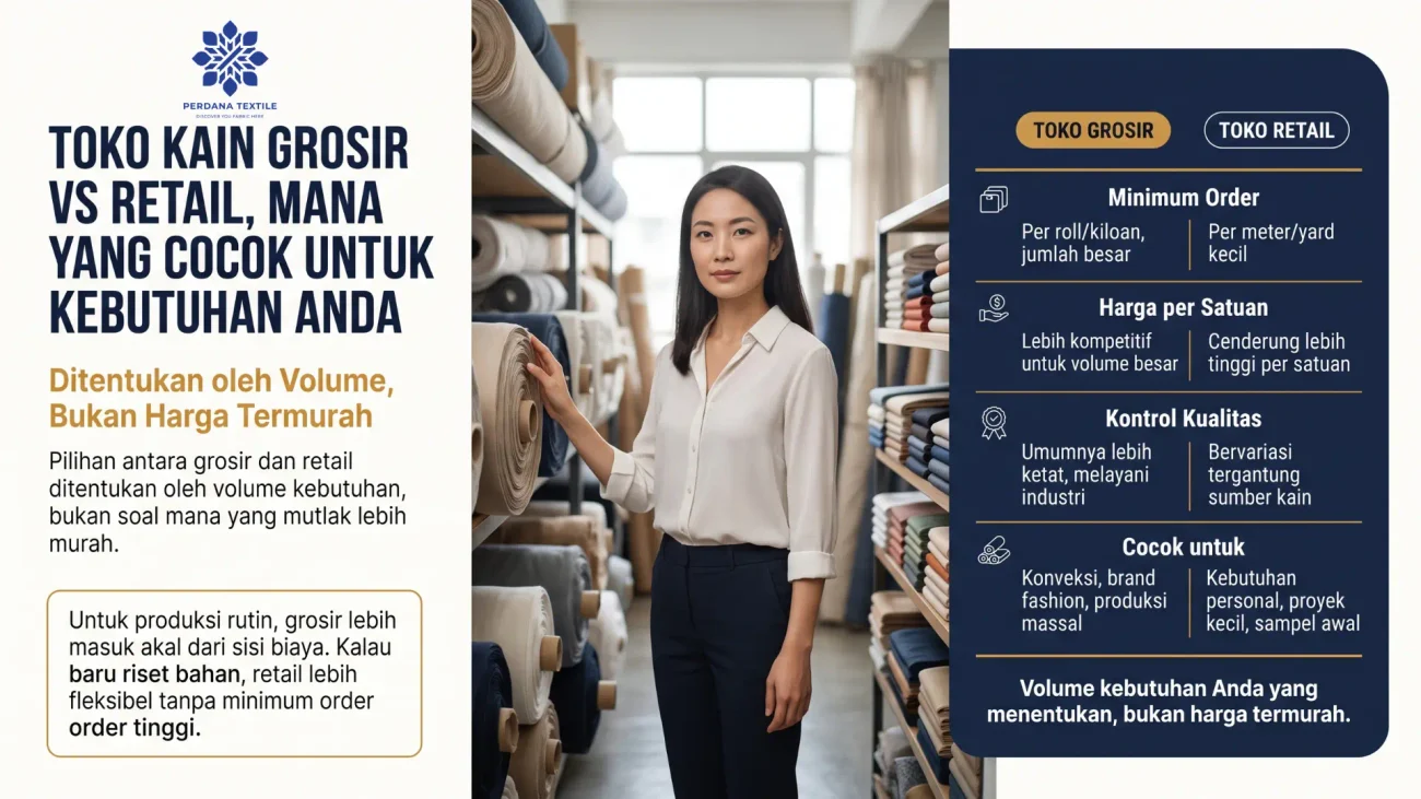 Toko Kain Grosir vs Retail, Mana yang Cocok untuk Kebutuhan Anda