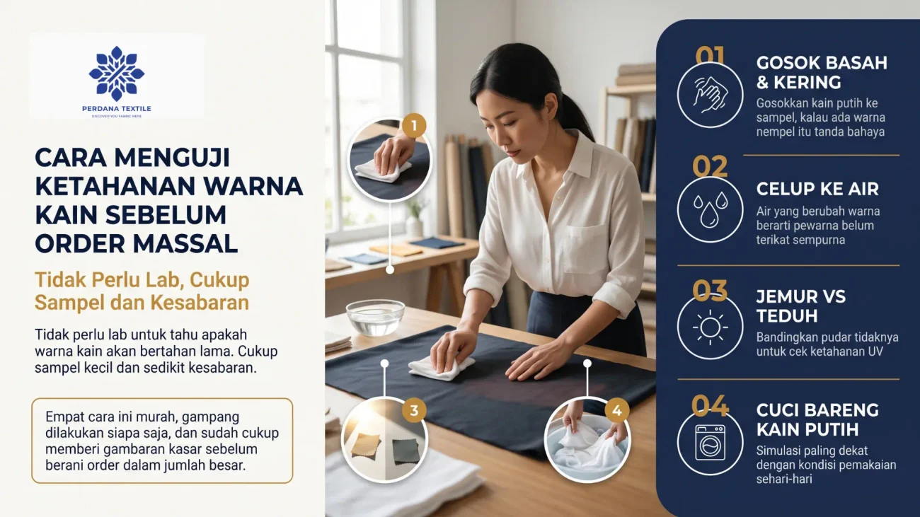 Cara Menguji Ketahanan Warna Kain Sebelum Order Massal