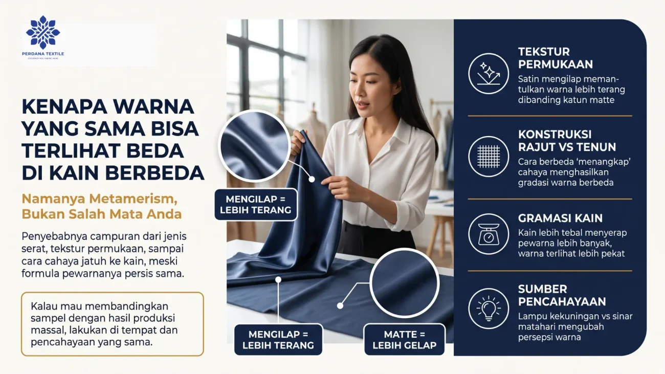 Kenapa Warna yang Sama Bisa Terlihat Beda di Kain Berbeda