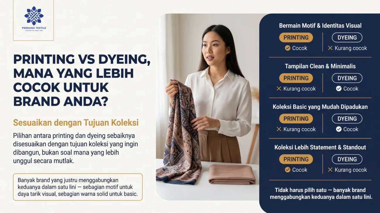 Printing vs Dyeing, Mana yang Lebih Cocok untuk Brand Anda?