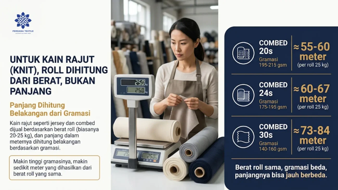 Untuk Kain Rajut (Knit), Roll Dihitung dari Berat, Bukan Panjang
