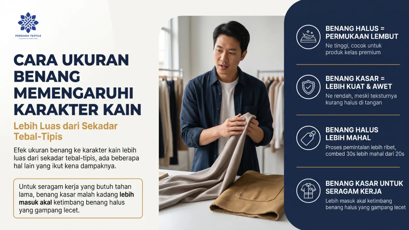 Cara Ukuran Benang Memengaruhi Karakter Kain