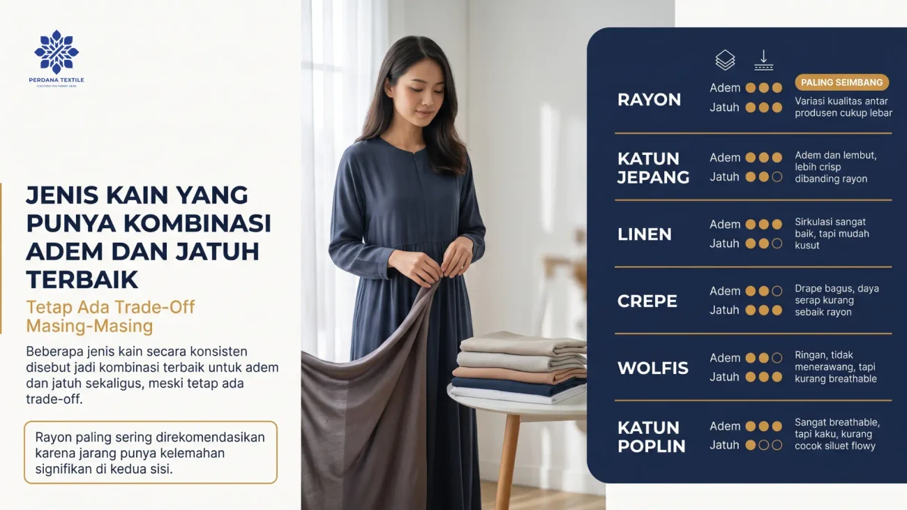 Jenis Kain yang Punya Kombinasi Adem dan Jatuh Terbaik
