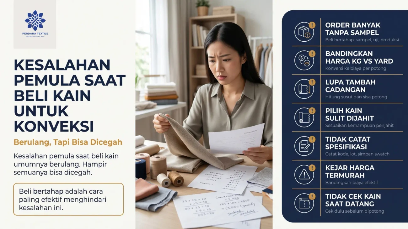 Kesalahan Pemula Saat Beli Kain untuk Konveksi