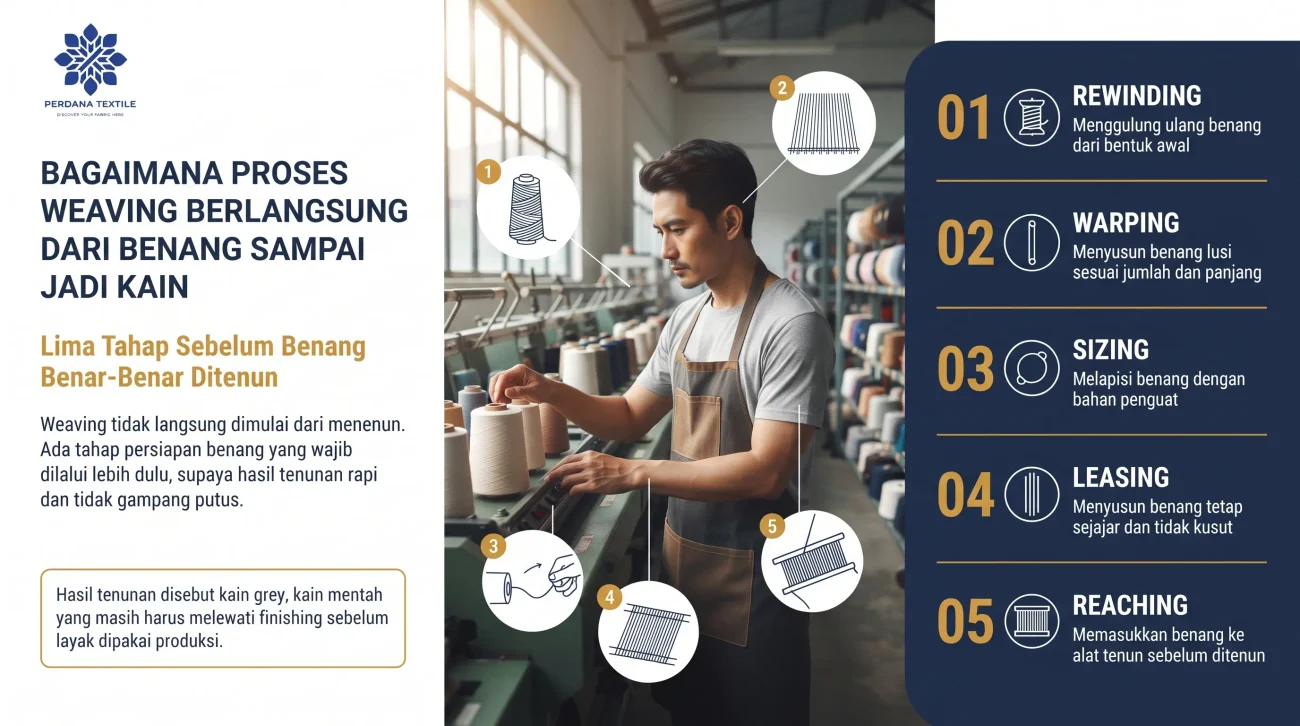 Bagaimana Proses Weaving Berlangsung dari Benang sampai Jadi Kain