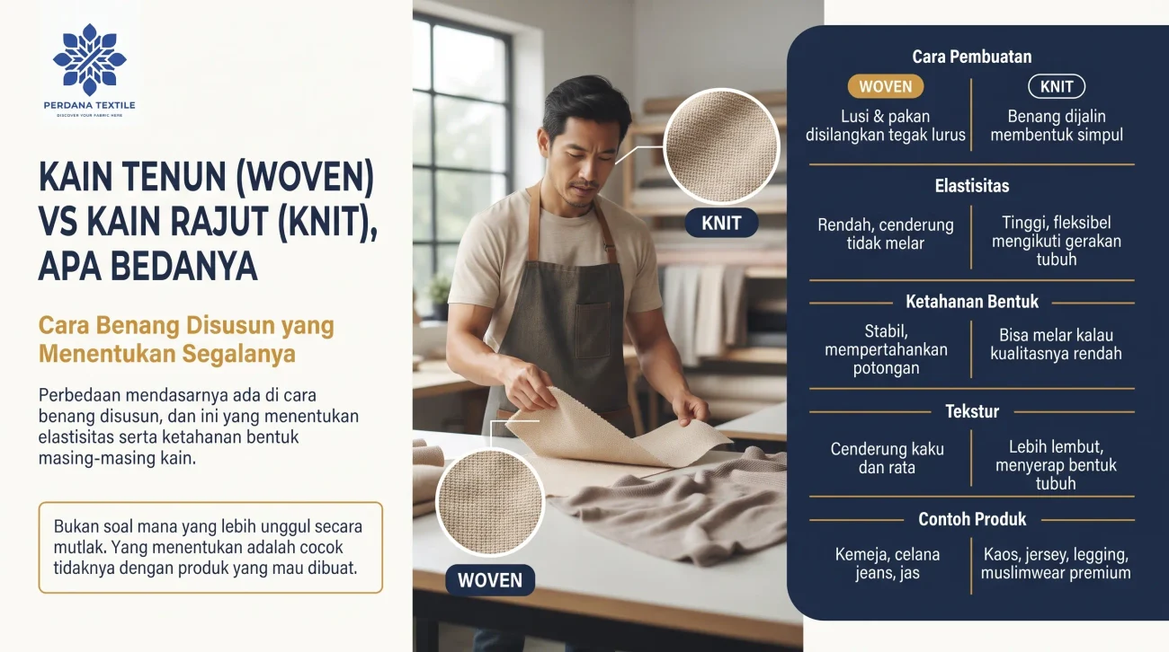 Kain Tenun (Woven) vs Kain Rajut (Knit), Apa Bedanya