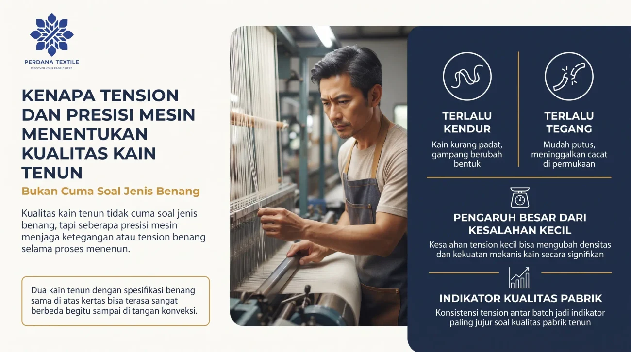 Kenapa Tension dan Presisi Mesin Menentukan Kualitas Kain Tenun