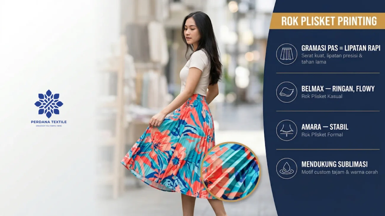 Kain untuk Rok Plisket Printing: Peluang dari Marketplace