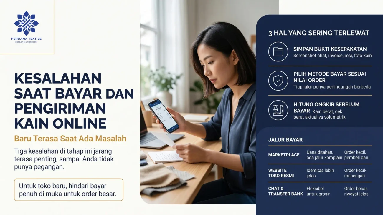 Kesalahan Saat Bayar dan Pengiriman Kain Online