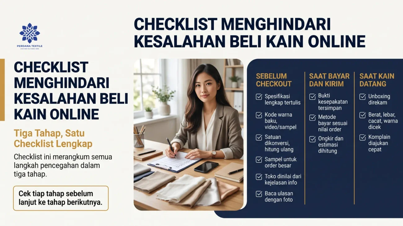 Checklist Menghindari Kesalahan Beli Kain Online