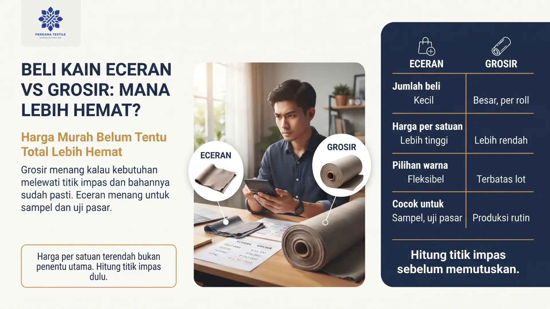 Beli Kain Eceran vs Grosir