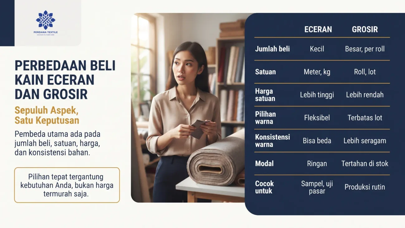Perbedaan Beli Kain Eceran dan Grosir