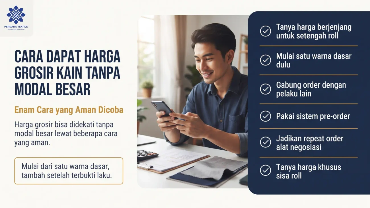 Cara Dapat Harga Grosir Kain Tanpa Modal Besar