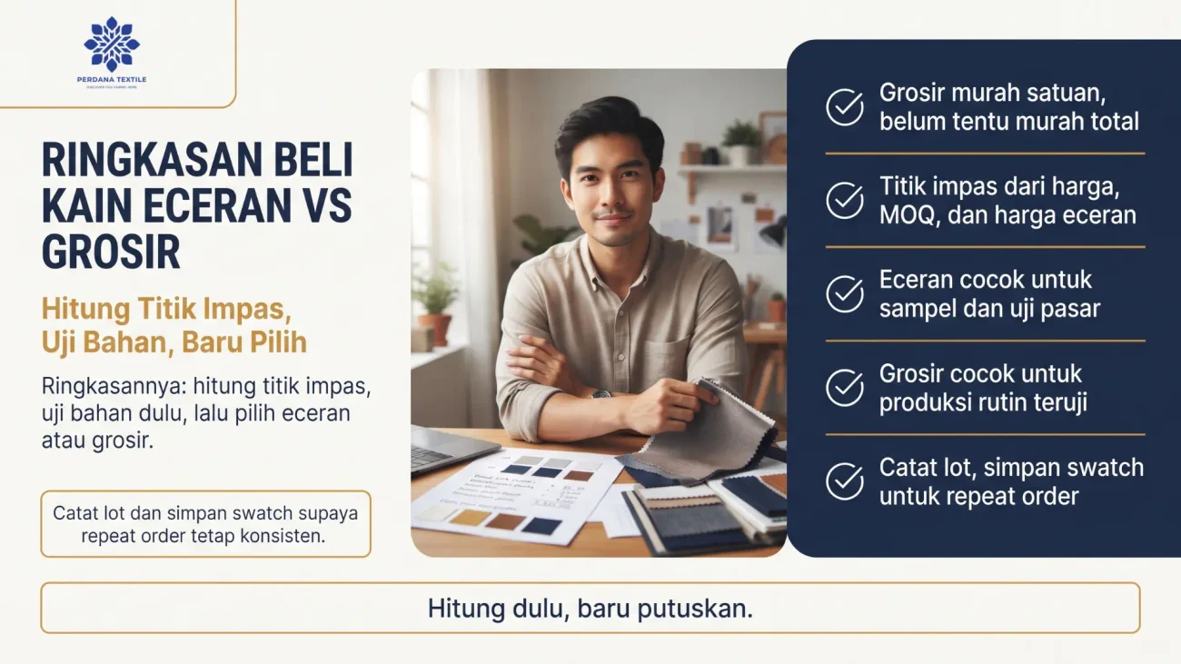 Ringkasan Beli Kain Eceran vs Grosir