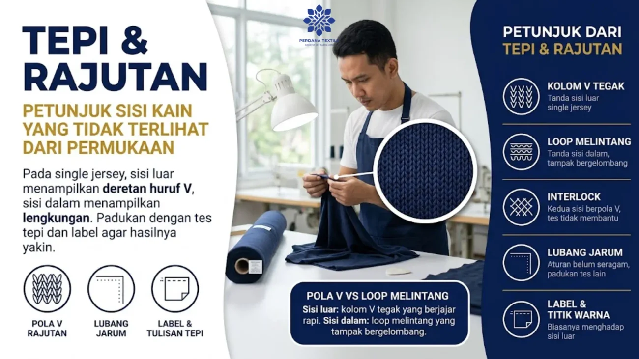 Cara Mengetahui Sisi Luar dan Dalam Kain dari Tepi dan Struktur Rajutan