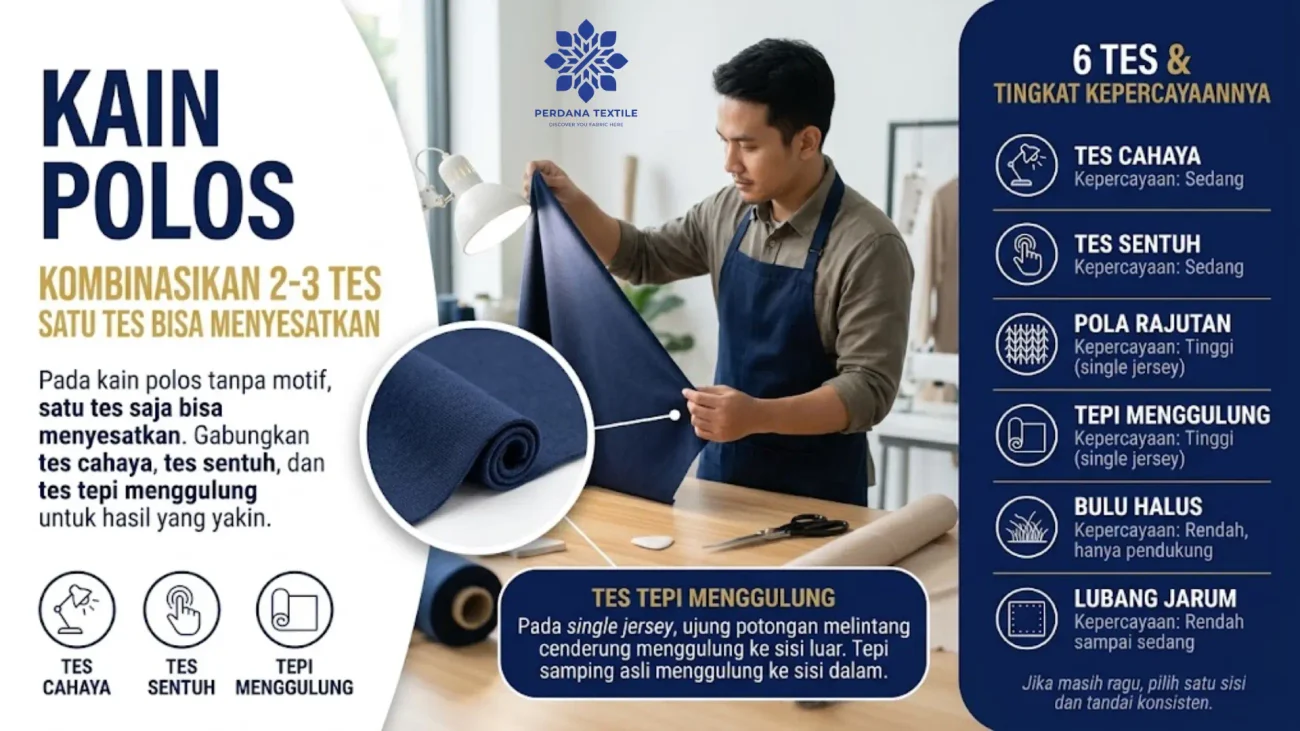 Cara Menentukan Sisi Luar dan Dalam Kain Polos Tanpa Motif