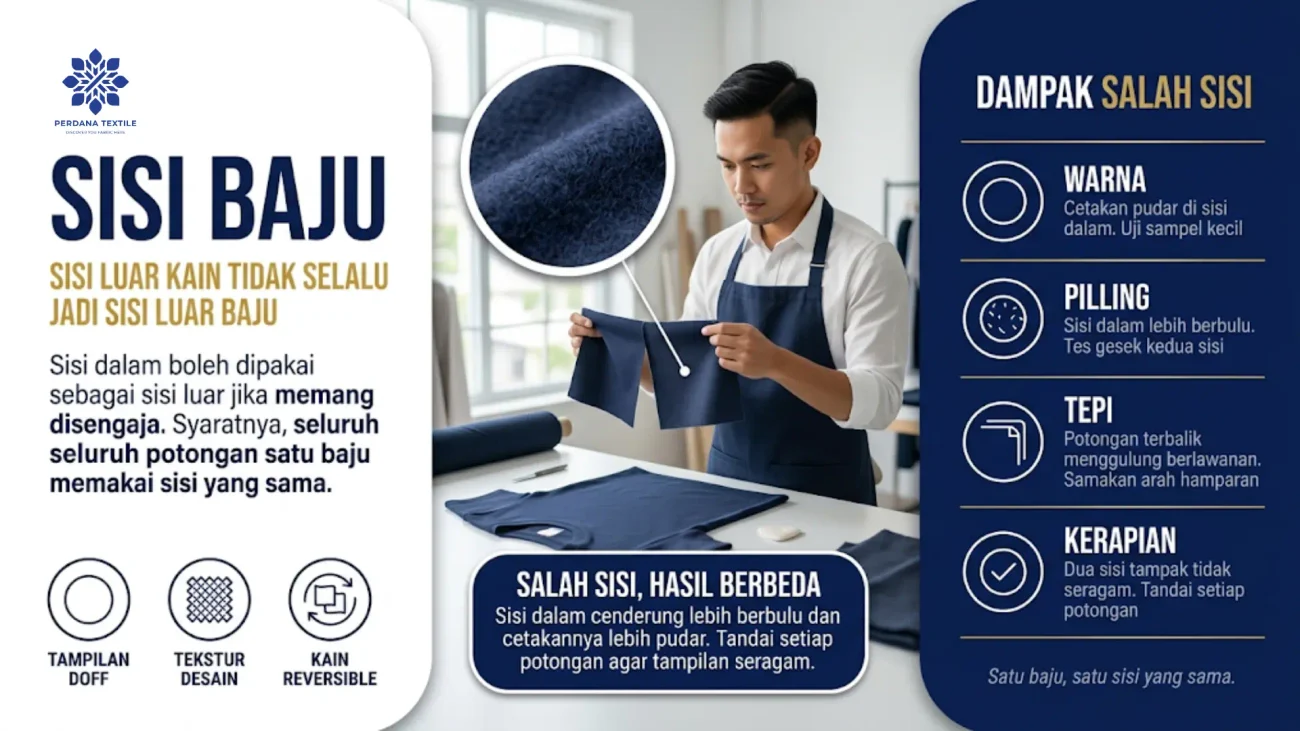 Cara Menentukan Sisi Kain yang Digunakan sebagai Bagian Luar Baju