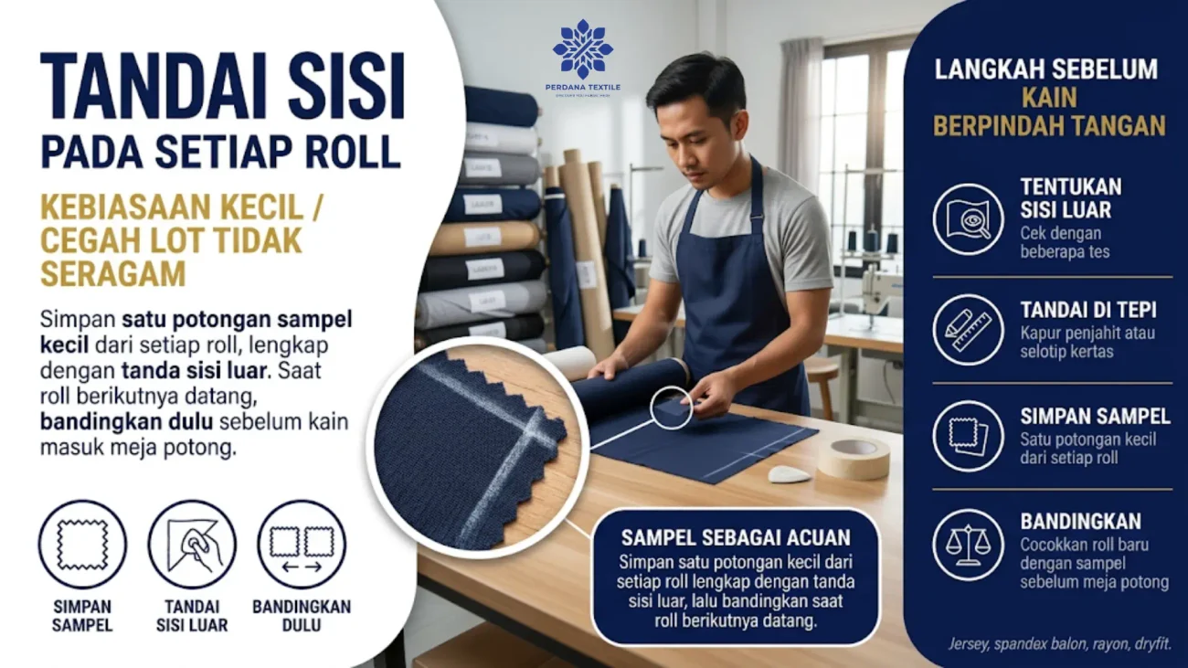 Tandai Satu Sisi pada Roll Sebelum Kain Berpindah Tangan