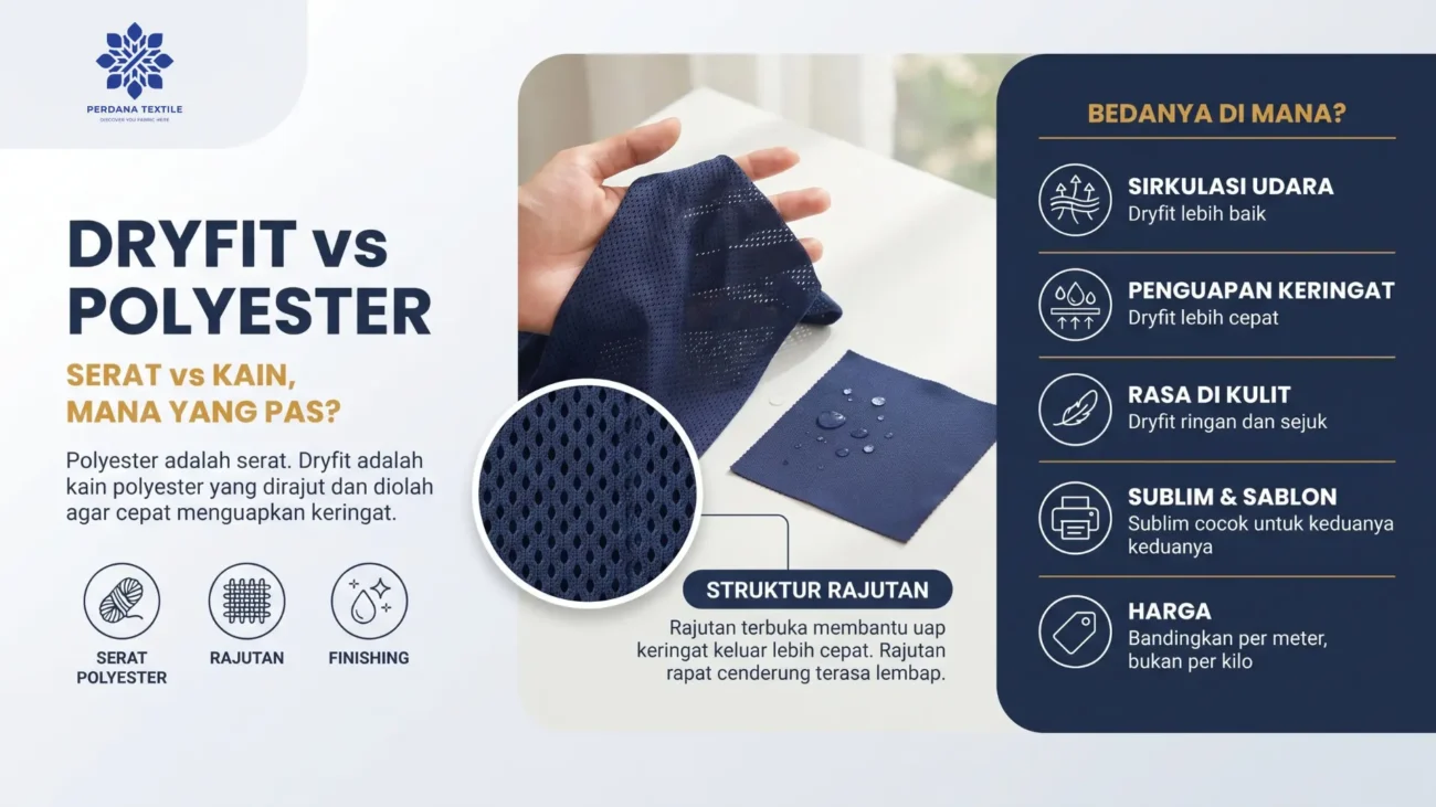 Perbedaan Bahan Dryfit dan Polyester