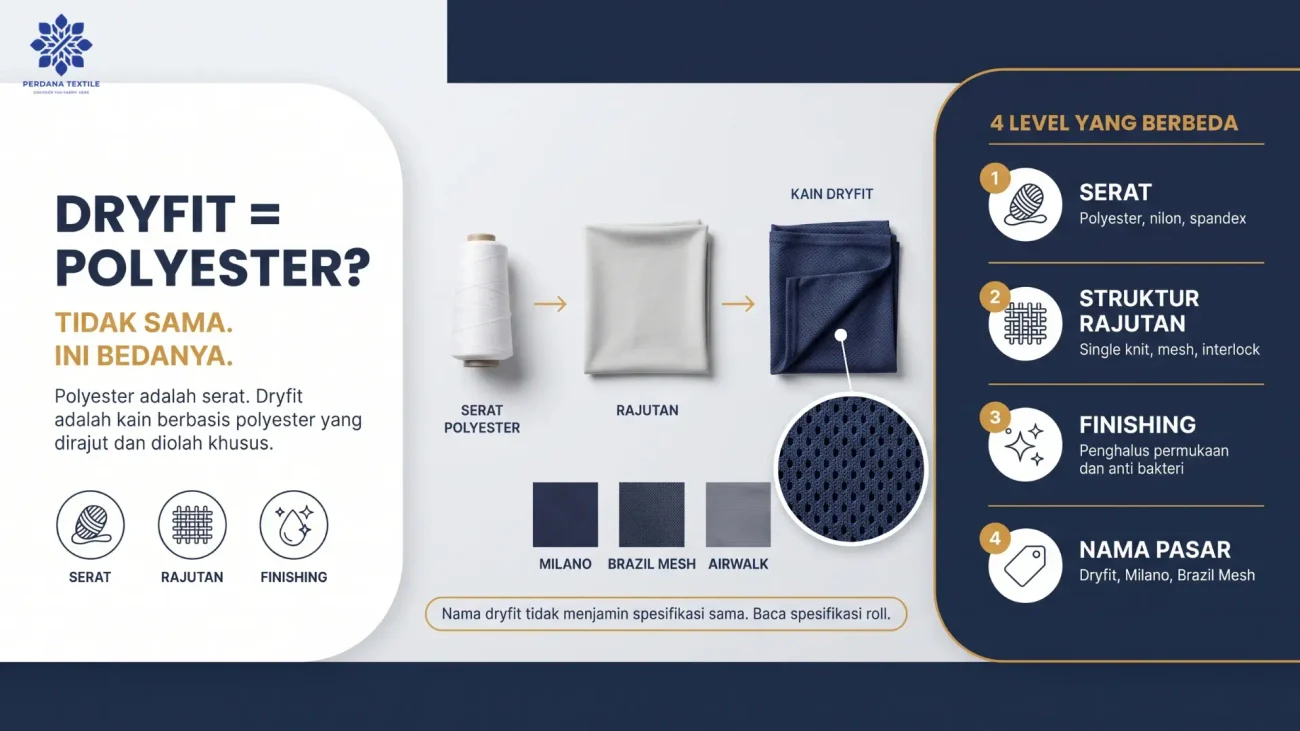 Apakah Bahan Dryfit dan Polyester Sama?