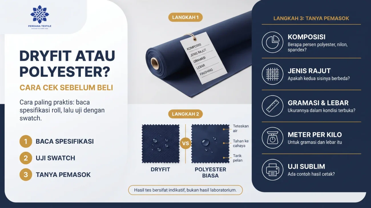 Cara Membedakan Kain Dryfit dan Polyester Biasa Sebelum Membeli