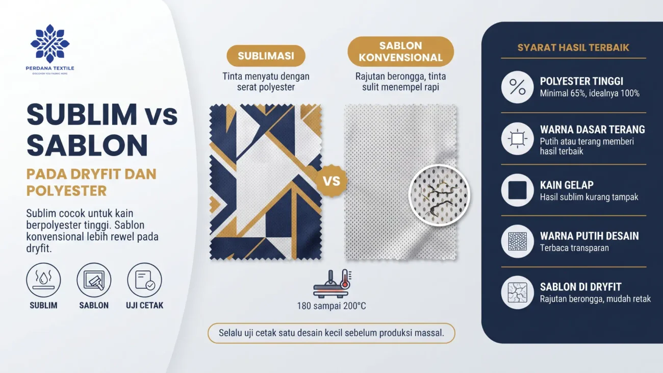 Perbedaan Dryfit dan Polyester untuk Sablon dan Sublim