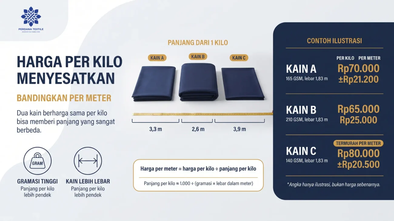 Perbedaan Harga Dryfit dan Polyester, Cara Membandingkannya per Meter