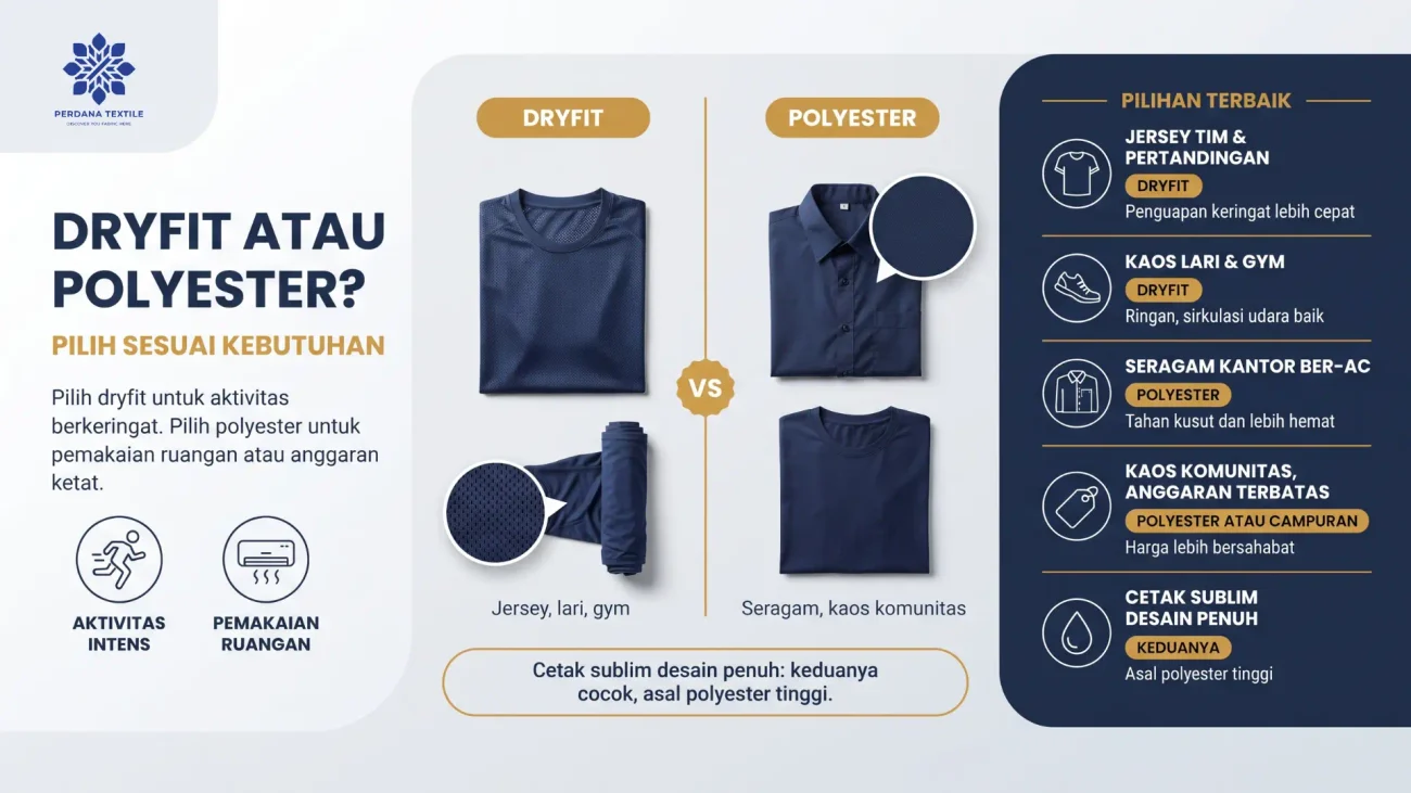 Mana yang Lebih Bagus, Dryfit atau Polyester? Panduan Berdasarkan Kebutuhan