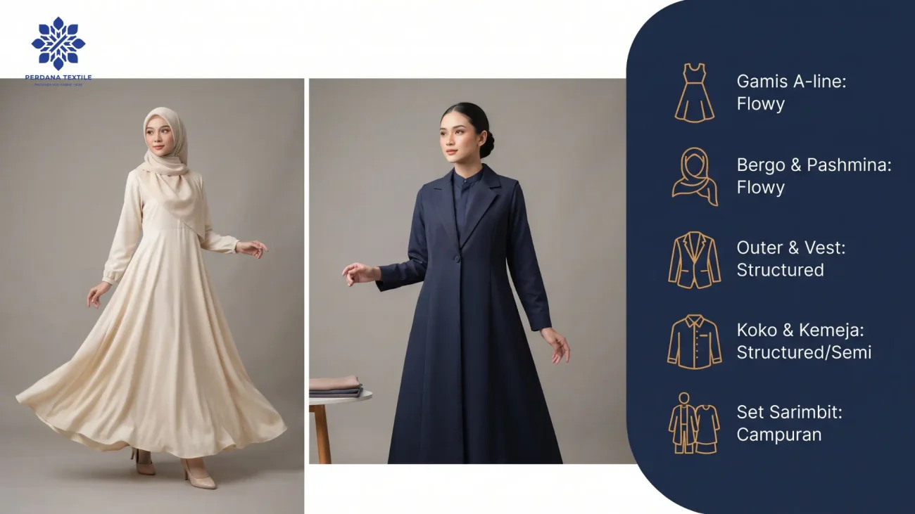 Kain Flowy vs Structured untuk Setiap Model Busana