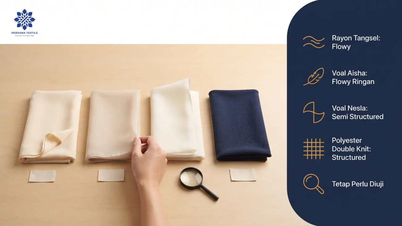 Contoh Pemetaan Kain Perdana Textile ke Flowy dan Structured