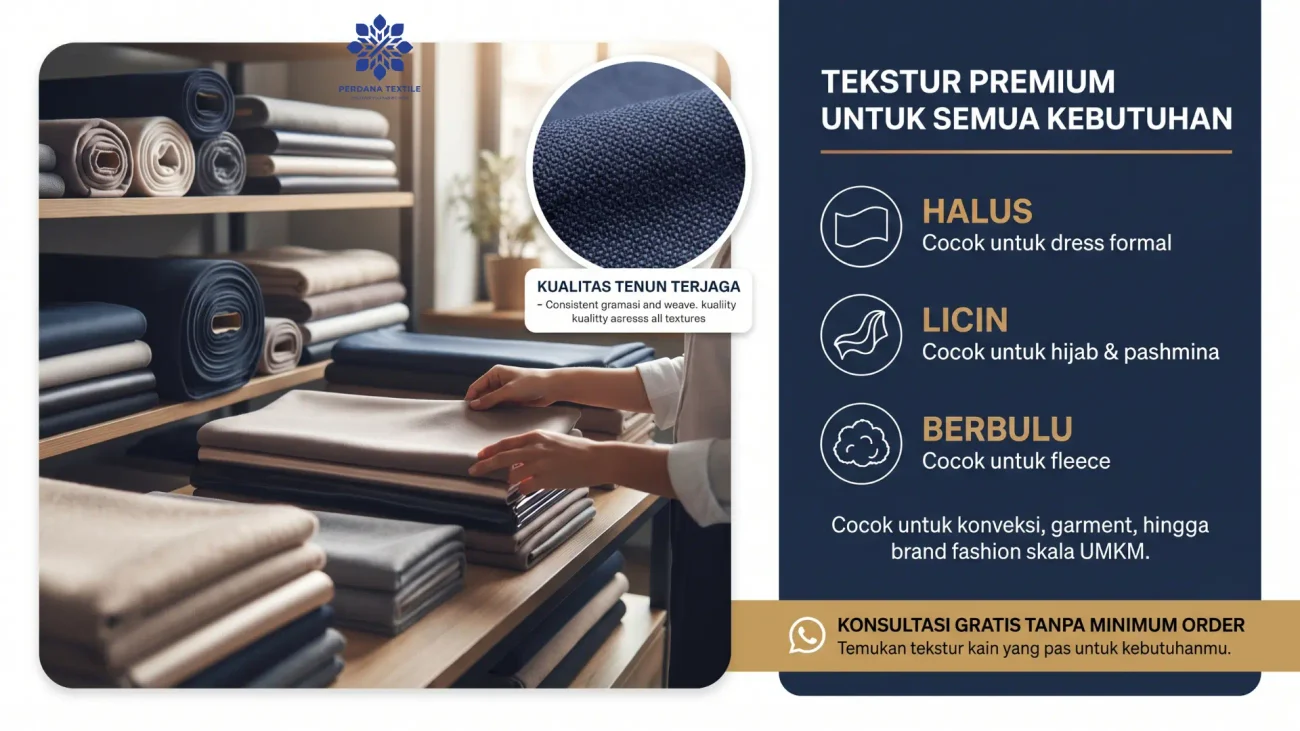 Dapatkan Kain dengan Tekstur Sesuai Kebutuhan di Perdana Textile