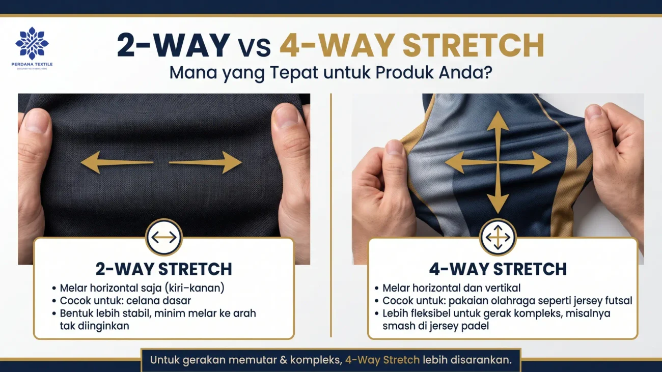 Perbedaan Kain Stretch 2-Way dan 4-Way