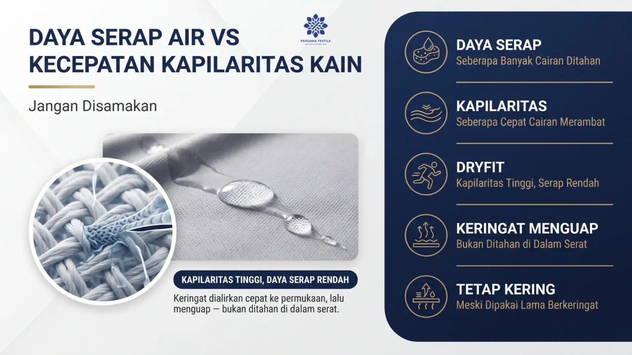 Daya Serap Air vs Kecepatan Kapilaritas Kain, Jangan Disamakan