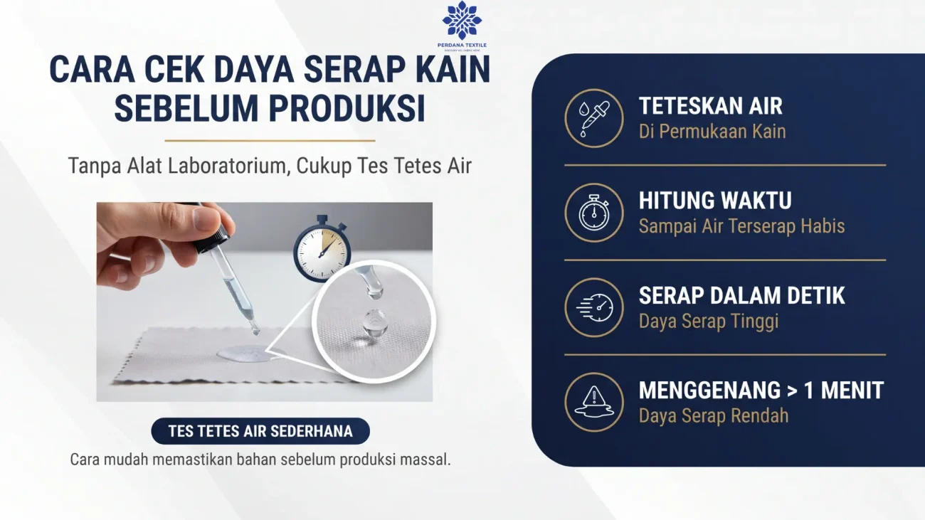 Cara Sederhana Cek Daya Serap Kain Sebelum Produksi