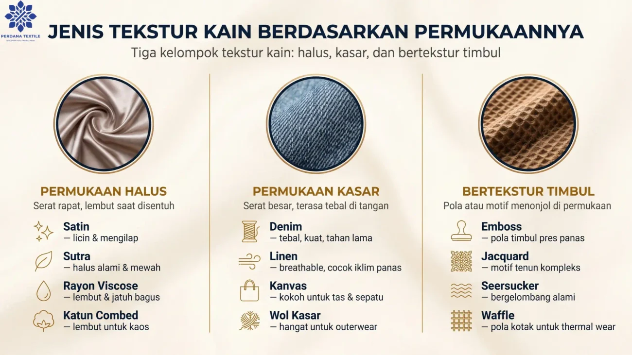Jenis Tekstur Kain Berdasarkan Permukaannya