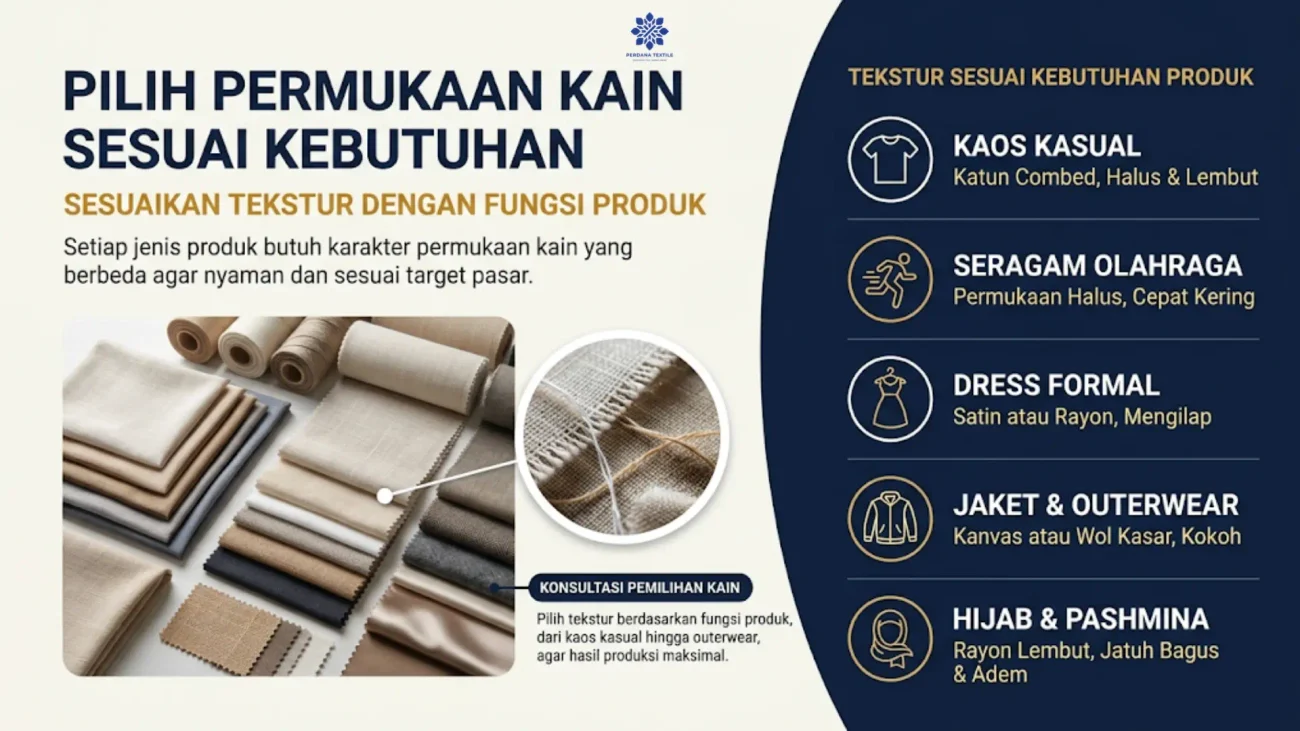 Cara Memilih Permukaan Kain Sesuai Kebutuhan Produk